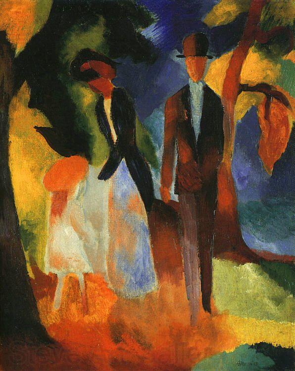 August Macke People by a Blue Lake Norge oil painting art